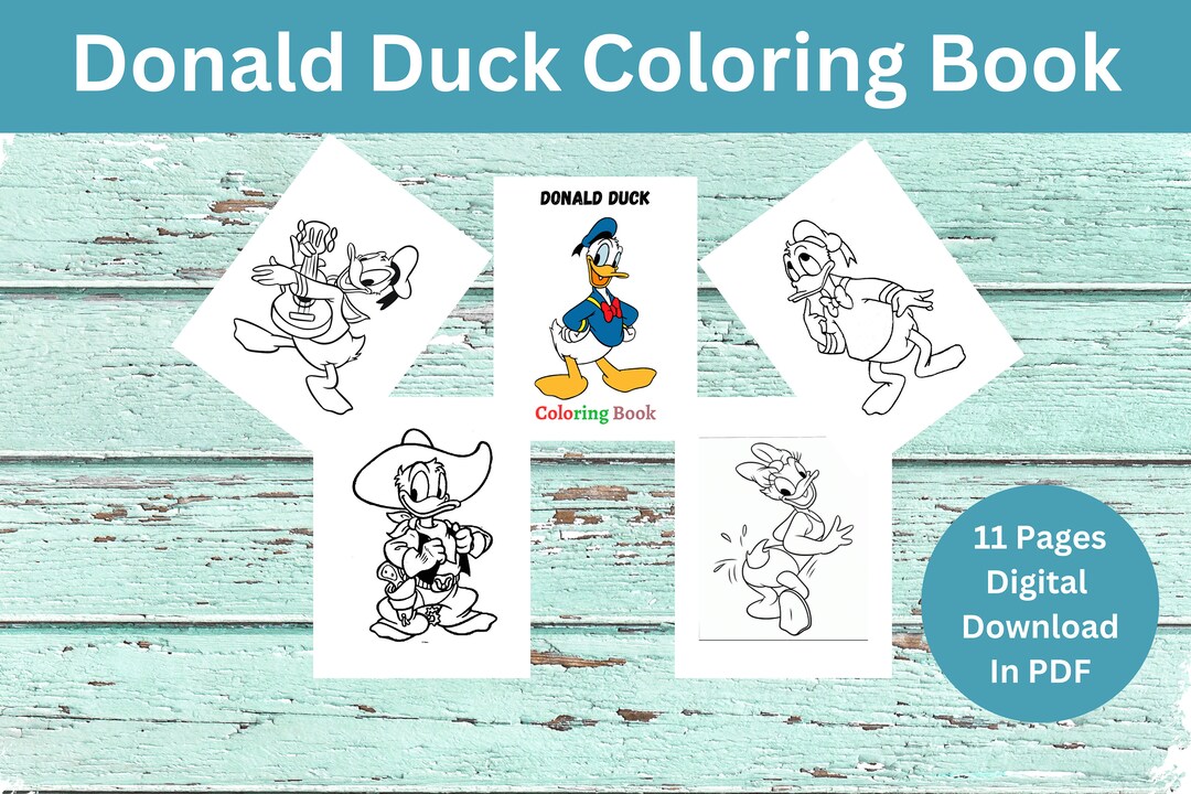 Donald Duck Coloring Book for Kids High-quality Pages of Fun - Etsy