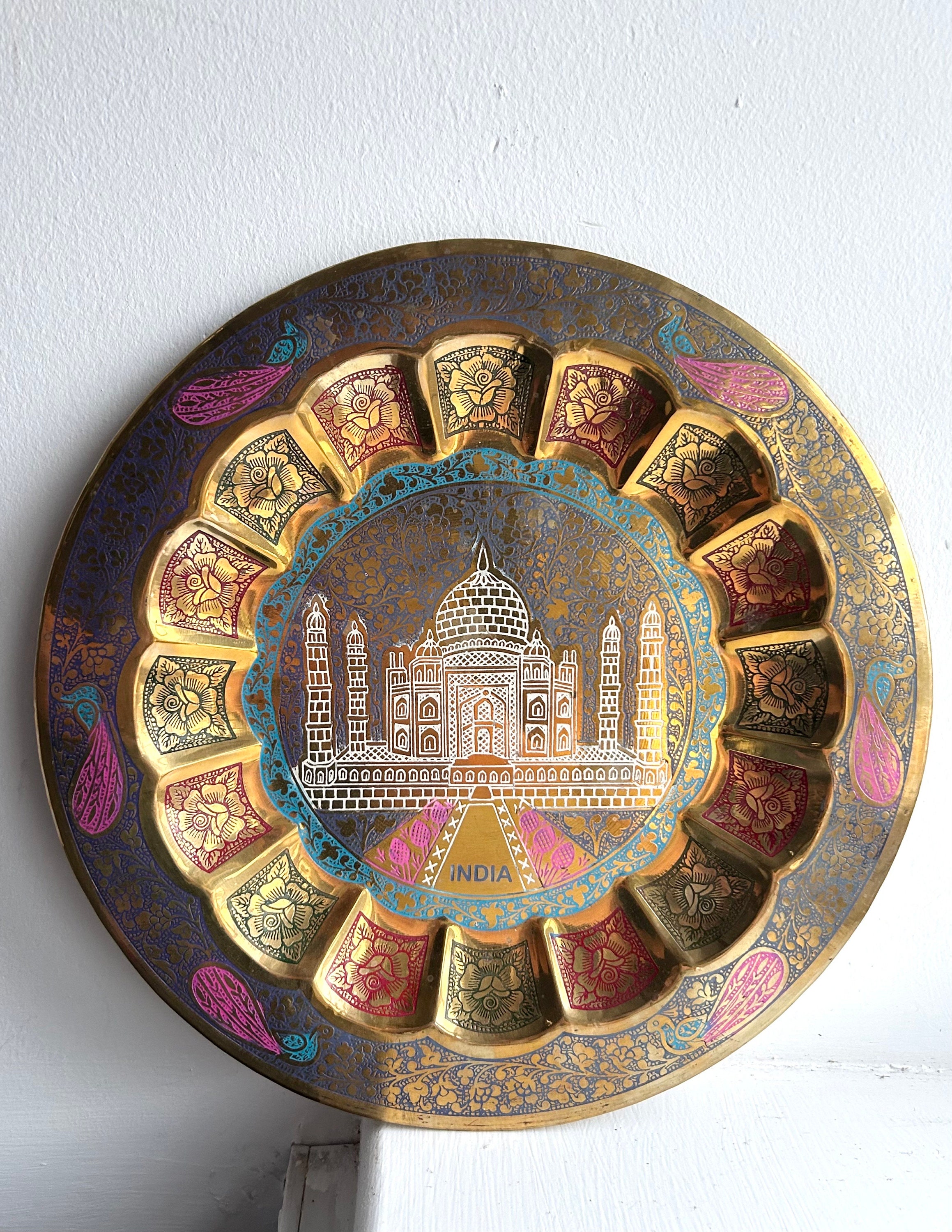 Vintage Metal Wall Plate - Taj Mahal Design Metalware Home Decor ...