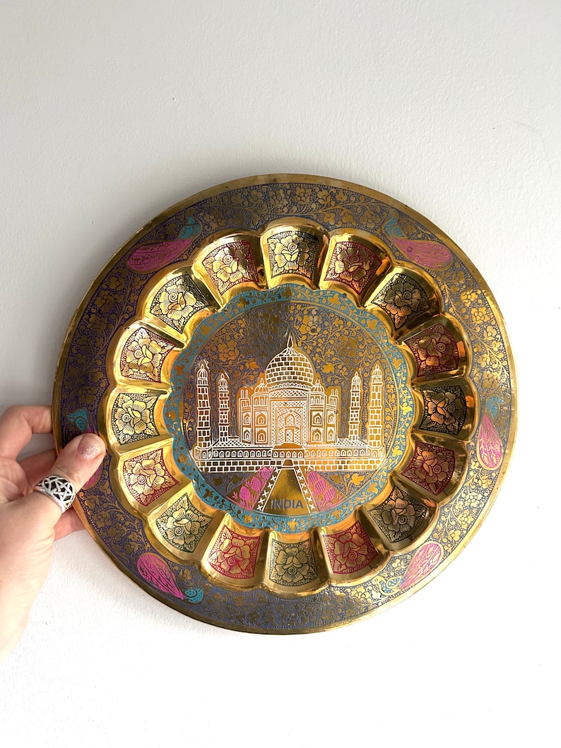Vintage Metal Wall Plate - Taj Mahal Design Metalware Home Decor ...