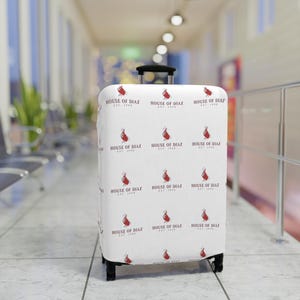 Stylish Luggage Cover for Travel, Personalized Suitcase Protector, House of Diaz, Travel Gifts, Vacation Accessories, Unique [...]