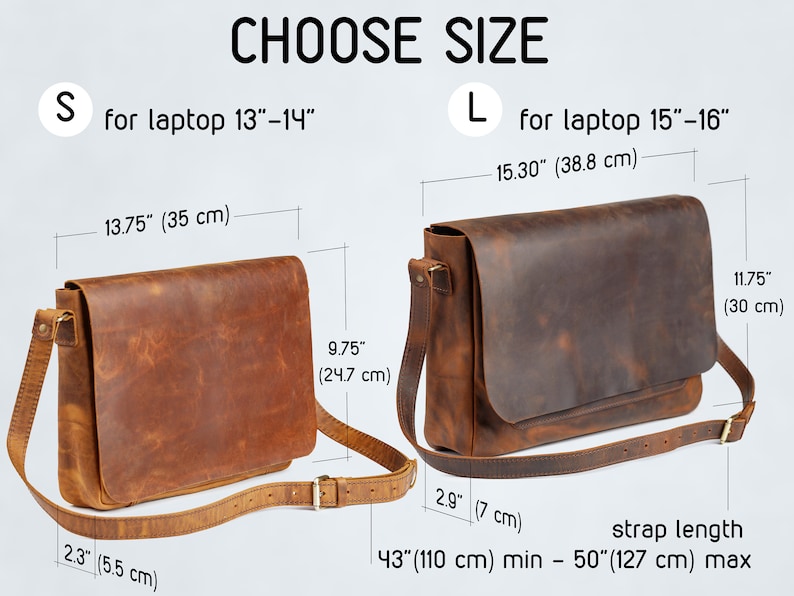 Handmade Leather Messenger Crossbody Bag for Laptop with Engraved Name & Secret Message Inside, Laptop Shoulder Bag, Leather Satchel Gift image 4