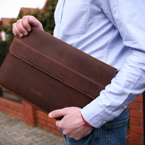 Housse en cuir personnalisée pour ordinateur portable, housse en cuir pour ordinateur portable, housse en cuir pour ordinateur portable MacBook Pro/Air 13' 14' 16', sac à main en cuir pour ordinateur portable pour homme