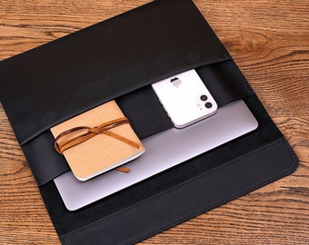 Housse personnalisée pour ordinateur portable, étui pour MacBook Air 13 / 14 / 15/16, pochette personnalisée pour ordinateur portable avec monogramme, pochette protectrice, cadeaux de Noël