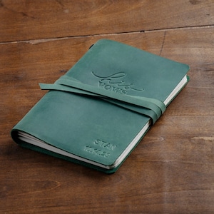 Custom Leather Wedding Vows Books,  His Vows or Her Vows Leather Book Personalized with Name, Date and Message, Wedding Gift For Couples