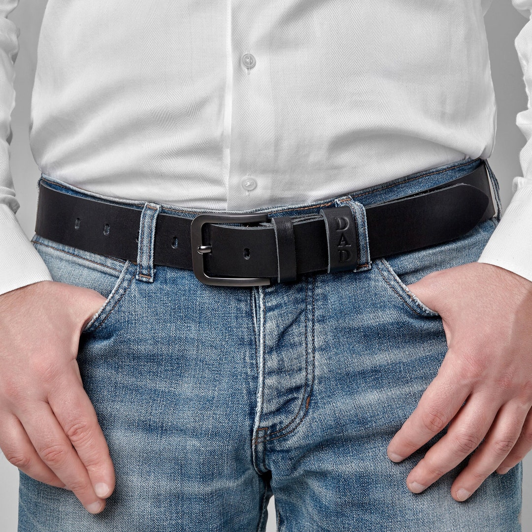 Engraved Leather Belt With Name Custom Handmade Belt for Dad Etsy