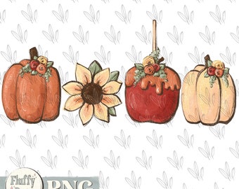 Fall favorites PNG, pumpkin sunflower, caramel apple girl fall, coffee boots pie leaves, Thanksgiving Sublimation design, Download custom