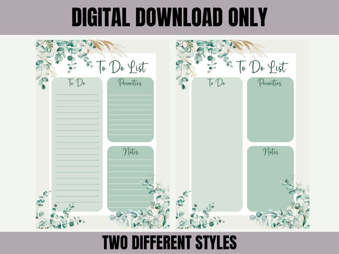 Digital Daily Planner, to Do List Printable and Digital, Goodnotes and ...