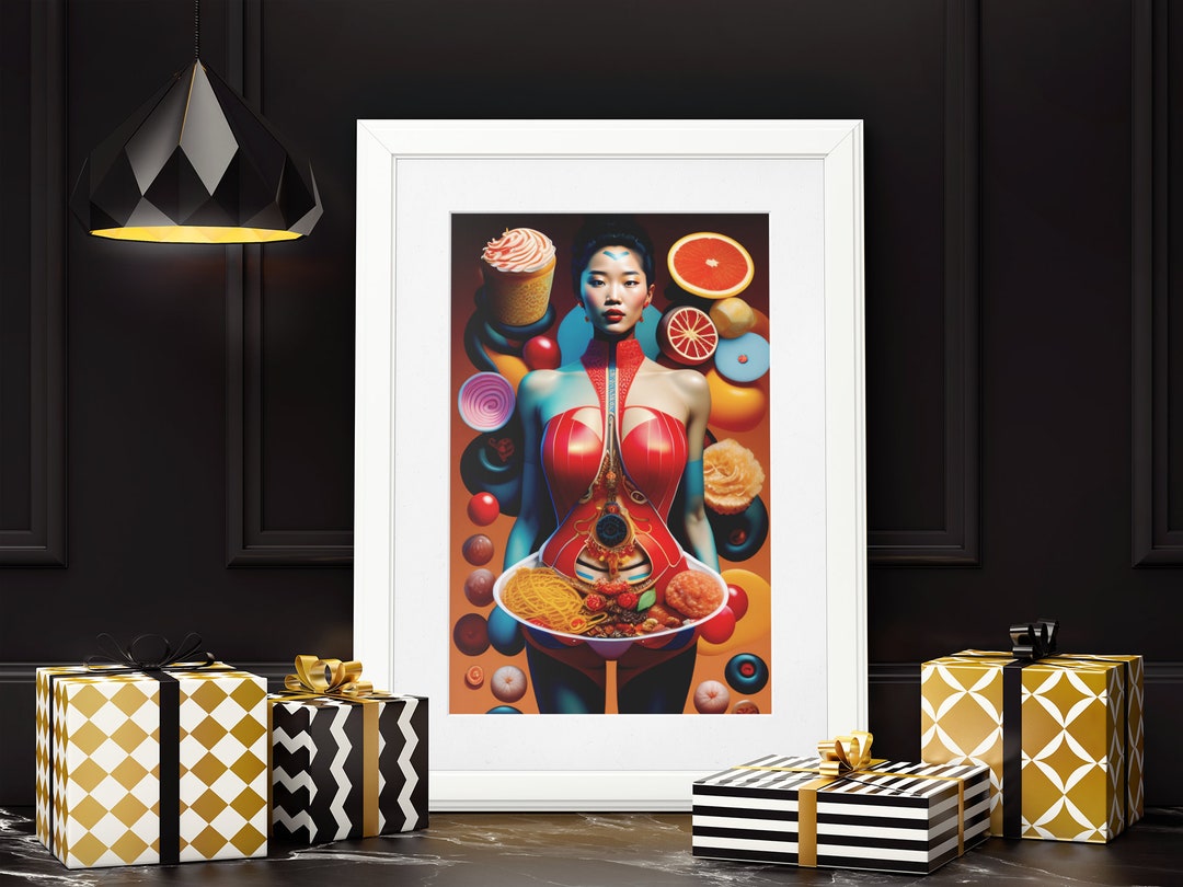 Digital Download Wall Decor Food Art Food Painting Fancy Art Etsy