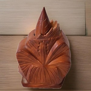 Vintage Hand-Carved John A. Oya Monkey Pod Wood Perfume Bottle Hawaiian 1940