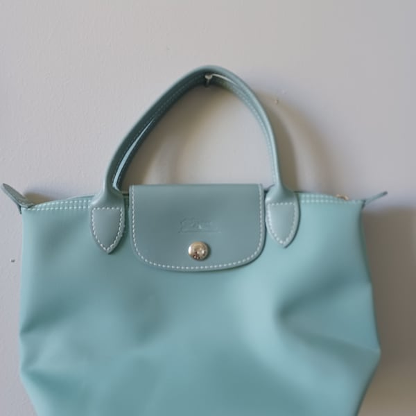 Authentic Vintage Longchamp Grey Blue Tote