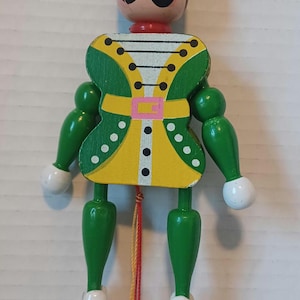 Toy Soldiers Santa Lot Of 3 Wooden Jumping Jack Pull String Christmas Ornament Lot VTG