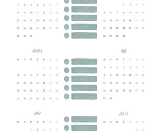 Custody Calendar Printable Keep Track of Visitation Schedule for Single ...