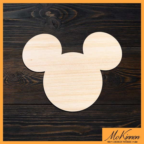 Mickey Mouse Cutout, Mickey Mouse Laser Cut Unfinished Wood Shapes, Mickey Mouse Head Cutouts, Mickey Mouse Ears, Disney Character Cutouts