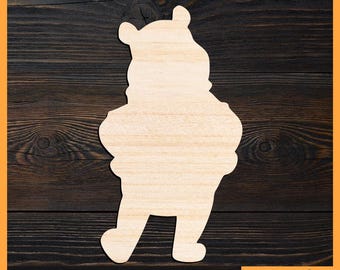 Winnie the Pooh Wood Cutout, Unfinished Disney Character Shape