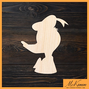 Donald Duck Wood Cutout, Unfinished Disney Character Shape