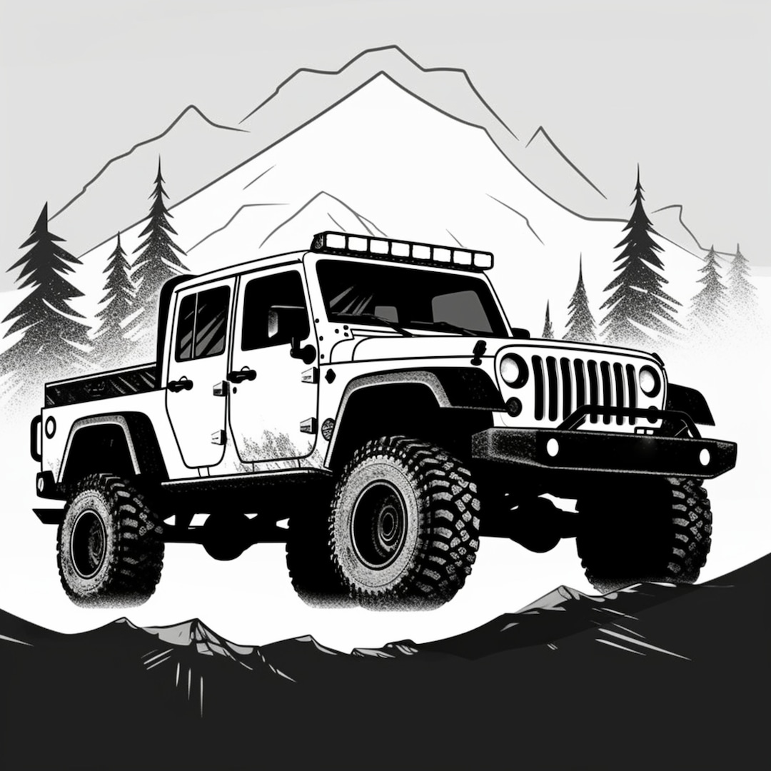 Jeep Gladiator Vector Style Sticker Art Jeep SVG Offroad - Etsy