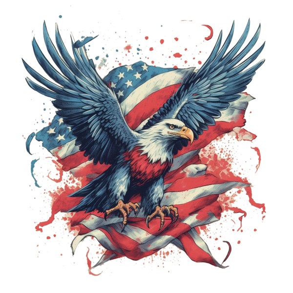 Bald Eagle Flying Above | American Flag Png | Bald Eagles Png | Bald Eagle Gifts | Bald Eagle and Flag Png | 3d American Eagle