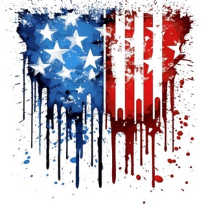 Melting American Flag Png | American Flag Png | Vector Graffiti American Flag Png | Digital Download | Patriotic Design | Patriotic Gift