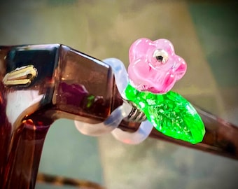Glasses Charm, Tiny Pink Flower Sunglasses Charm