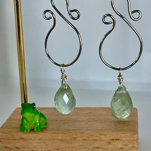 Natural Gemstone Earrings/Green Flourite Earrings