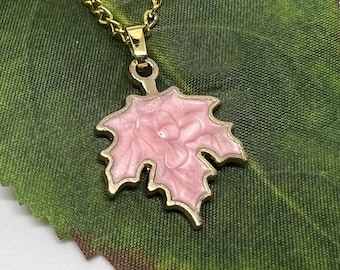 Maple Leaf Necklace: 18K Gold plated Charm, Gold Filled Chain