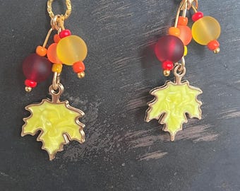 Maple Leaf Cluster Earrings - Sterling Silver Wires