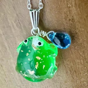 Frog Necklace, Cute Frog Water Drop Necklace