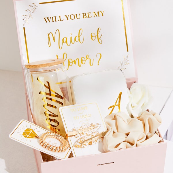 Personalized Bridesmaid Proposal, Will You Be My Bridesmaid Personalized Gift Box Set, Matron of Honor Maid of Honor, Bridesmaids Tumbler