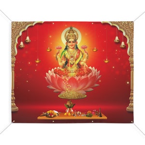 Matte Banner - Varalakshmi Vratham Pooja - Festive Backdrop