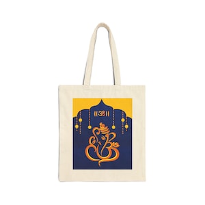 Cotton Canvas Tote Bag - Housewarming, Golu, Dasara, Ganesha, Navaratri,Durga,Pooja - One side Print
