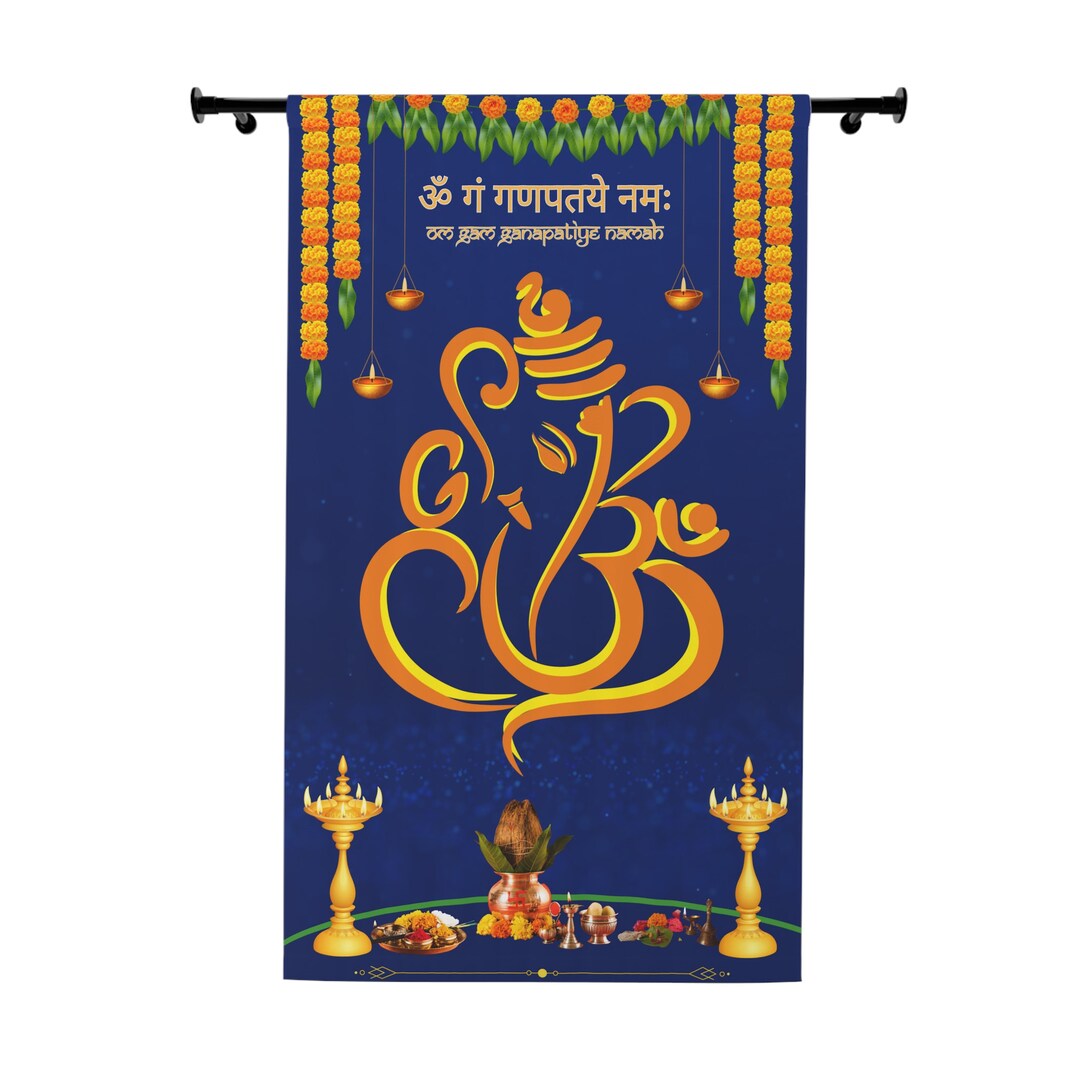 Ganesha Pooja Room 50 84 Curtains 1 Piece Etsy