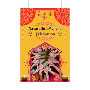 Matte Vertical Posters - Navarathri Mehendi Celebration - 24x36 inches