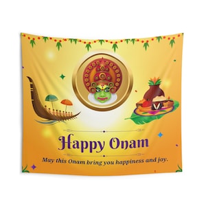 Indoor Wall Tapestries - Onam Festival Backdrop - 104x88 Inches - 8.6 W feet x 7.3 H feet