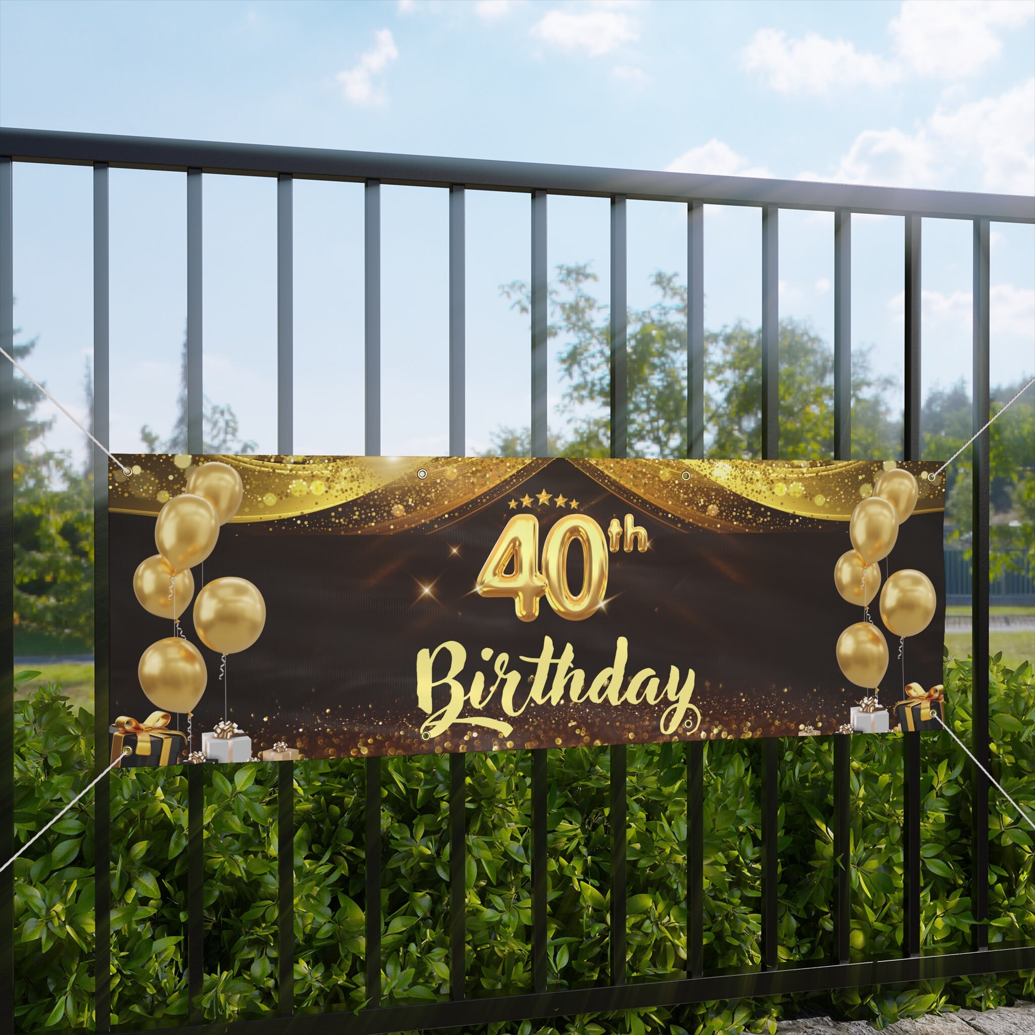 40th Birthday Matte Banner Etsy