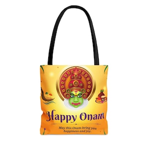 Tote Bag - Happy Onam - Festive Tote - 13 (H) x 11 (L) inches