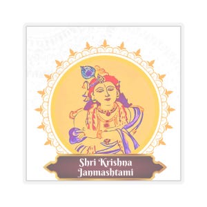 Kiss-Cut Stickers - Krishna Janmashtami - Vinyl Stickers