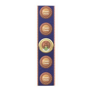 Table Runner (Cotton, Poly) - Happy Onam - 16&quot; × 72&quot;