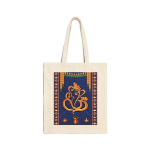 Cotton Canvas Tote Bag - Ganesha