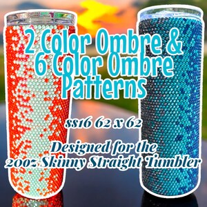 Two & Six Colour Vertical Ombré Rhinestone Tumbler Template | SS16 Honeycomb Pattern | 20oz Skinny Straight Tumbler