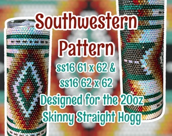 Southwestern Design Rhinestone Tumbler Template | SS16 Honeycomb Pattern | 20oz Skinny Straight Tumbler