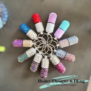 Mini porte-clés à pilules avec strass | Strass en verre de haute qualité | Pilulier bling bling