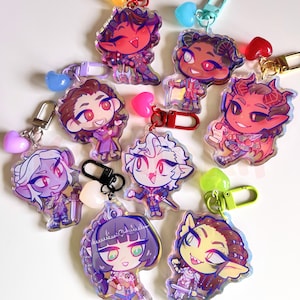 BG3 Epoxy Rainbow Acrylic Charms with heart Astarion Shadowheart Gale Wyll Lae'zel Karlach Minthara Raphael