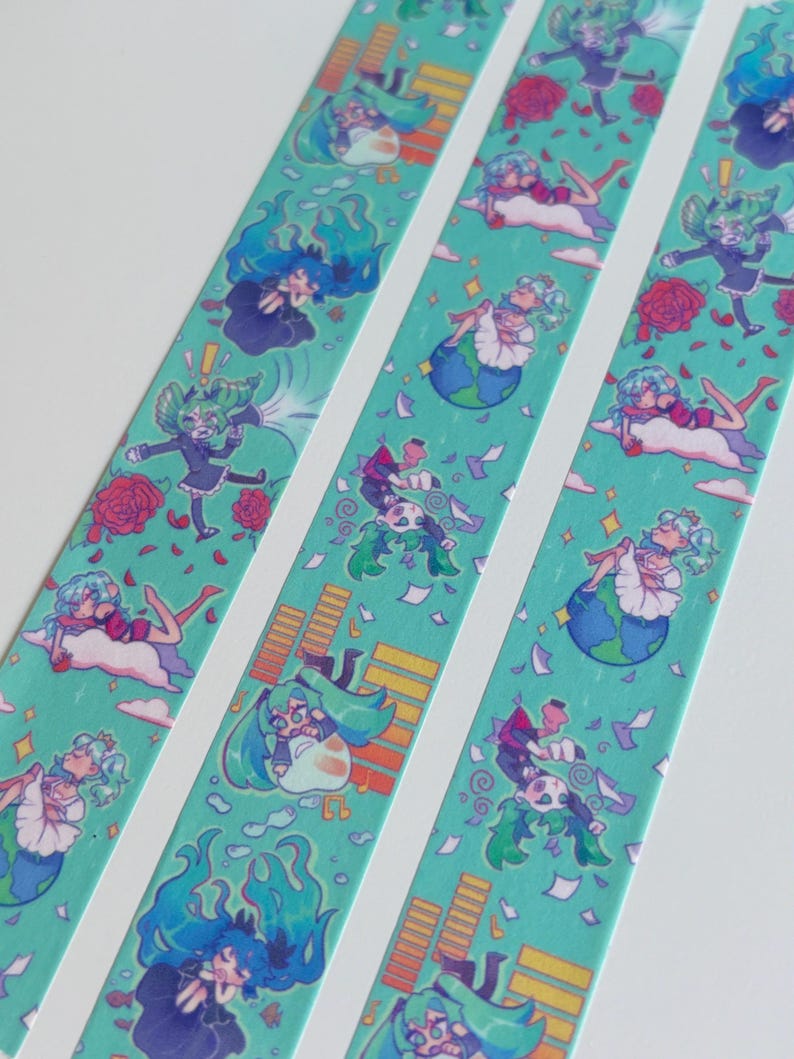 Hatsune Miku Sour Gummy Worm Washi Tape Stationary image 6