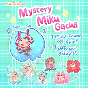 Llaveros acrílicos con dijes de Mystery Miku Gacha