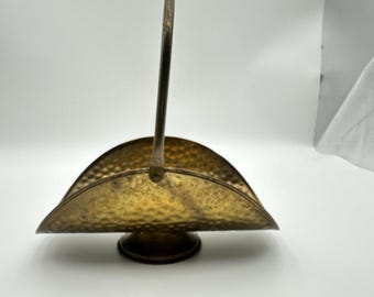 Vintage Hammered Brass Napkin Holder Mid Century Modern Letter Mail Holder Boho Desk Organizer Hollywood Regency Decor