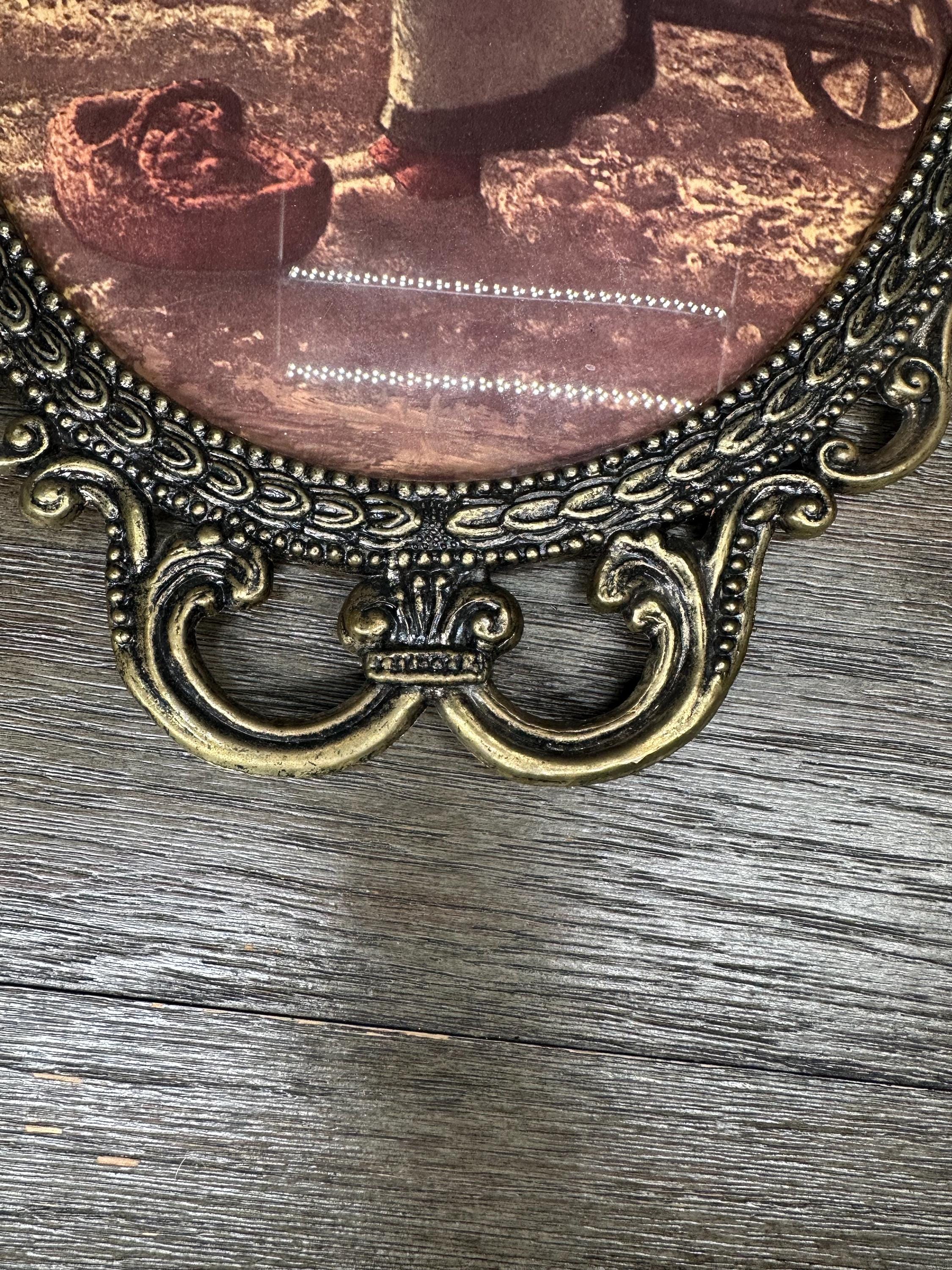 額縁入り　「晩鐘（L’Angélus）」の複製（プリント）♪ The Angelus by Jean Francois Millet Pair of Oval Framed Convex