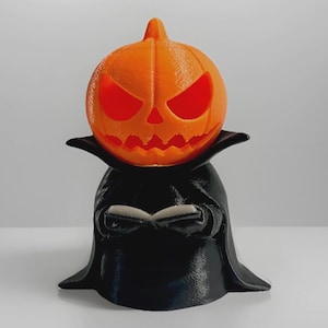Halloween Cute Pumpkin Head Book Nook Buddy LED Tea Light Holder Decoration Included Battery Operated Candle
