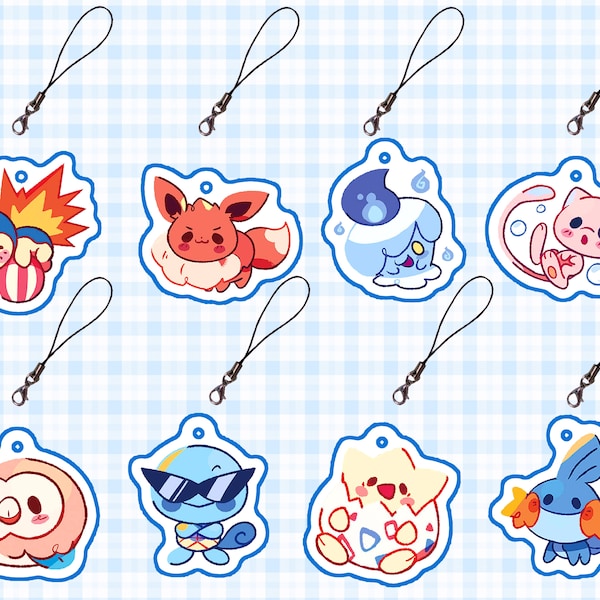 PKMN-Lil pokemon fellas acrylic epoxy charms