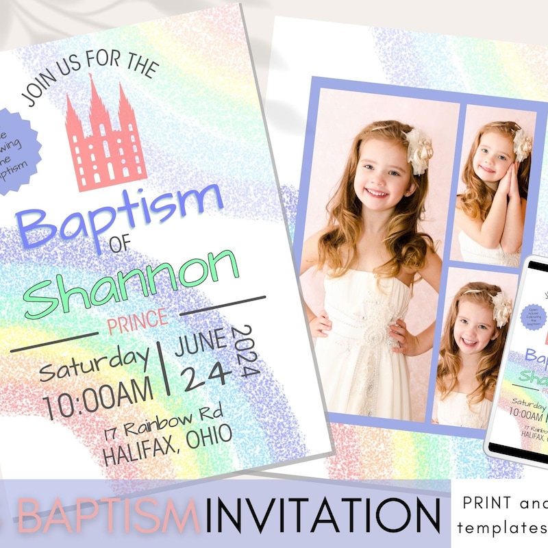 Lds Baptism Invite - Etsy