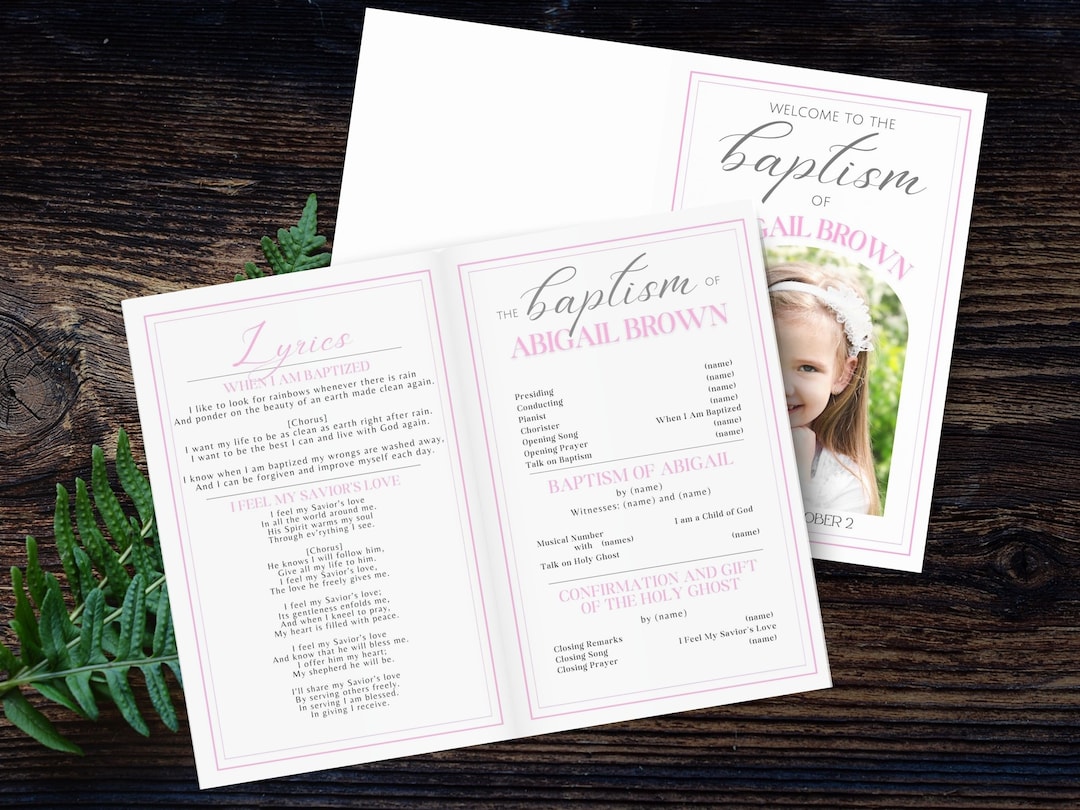 LDS Baptism Program, Customizable Template, Easy to Edit Canva Download ...